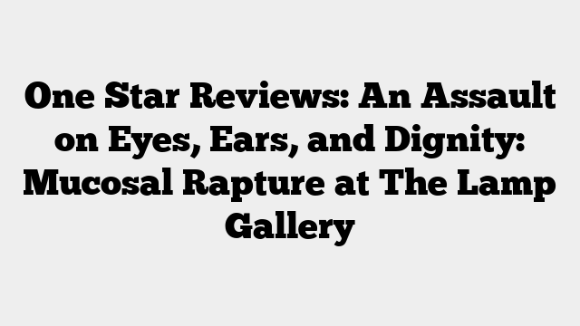 One Star Reviews: An Assault on Eyes, Ears, and Dignity: Mucosal Rapture at The Lamp Gallery